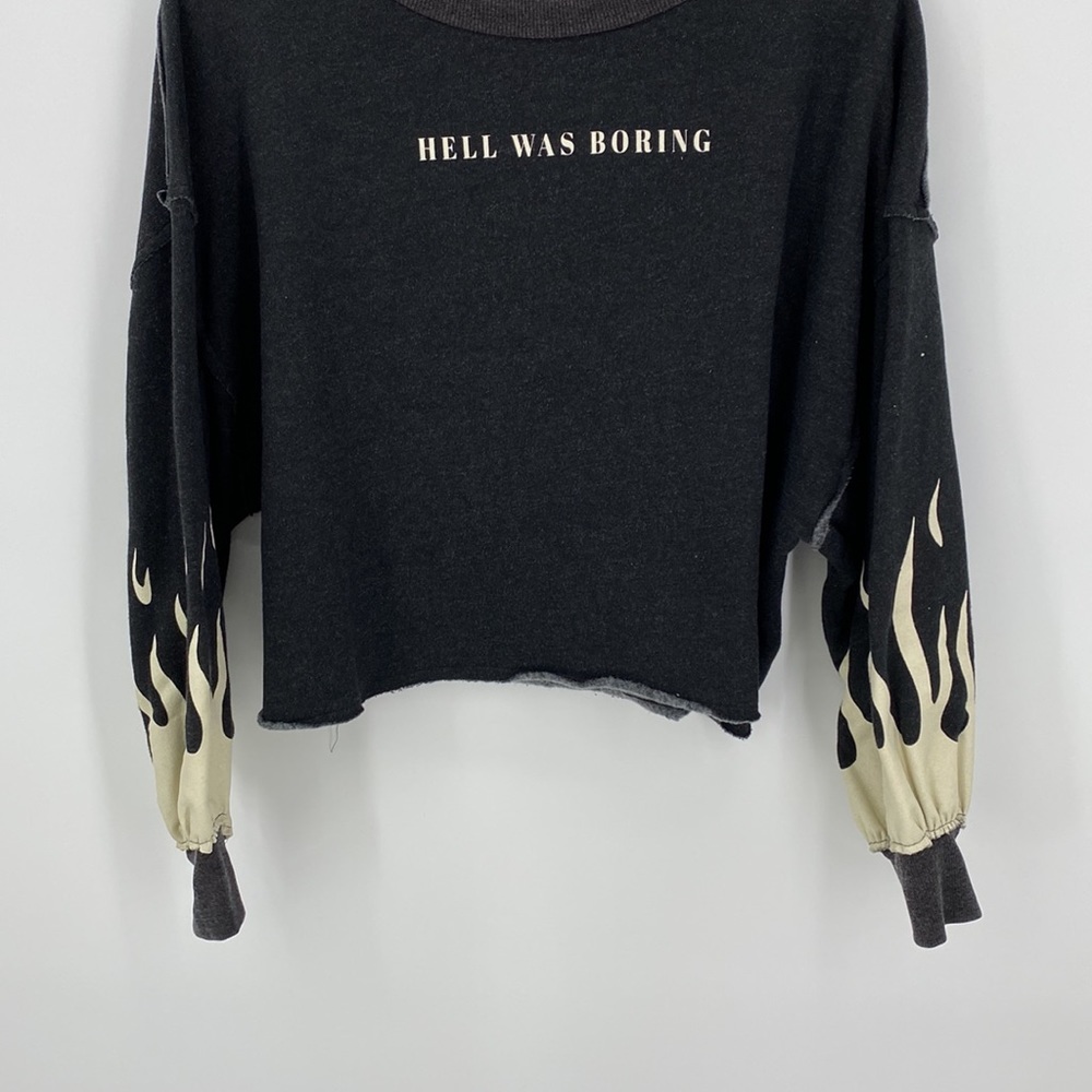 Wildfox Flame Raglan Sleeve Sweatshirt Size Small - Picture 3 of 11
